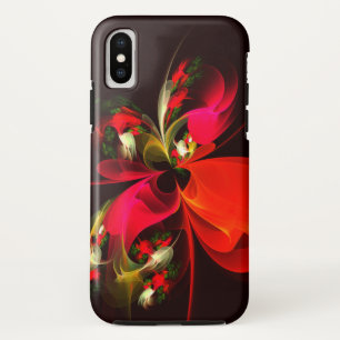 Case-Mate iPhone Case Fleurs rouges et vertes Motif d'art abstrait moder