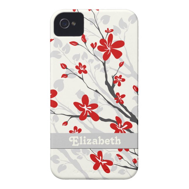 Coques Case-Mate iPhone Fleurs rouges Magnolia couture (Dos)