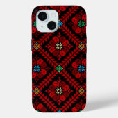 Coques Case-Mate iPhone Fleurs rouges Palestine Broderie tatreez Motif (Verso)