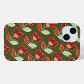 Coques Case-Mate iPhone Fleurs rouges rouges rouges verts Fleurs de fleurs (Verso (horizontal))