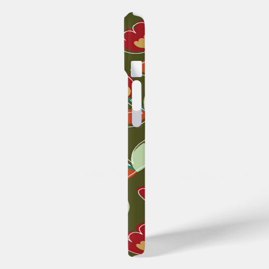 Coques Case-Mate iPhone Fleurs rouges rouges rouges verts Fleurs de fleurs (Verso / Gauche)