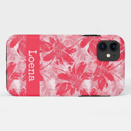 Coques Case-Mate iPhone Fleurs rouges sur blanc. (Dos (Horizontal))
