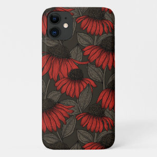 Case-Mate iPhone Case Fleurs rouges sur marron
