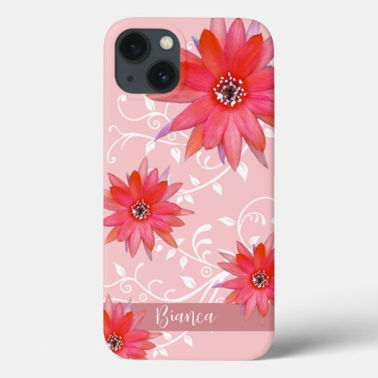 Coques Case-Mate iPhone Fleurs rouges Whimsical Feuilles Tourbillonnant Aj (Verso)