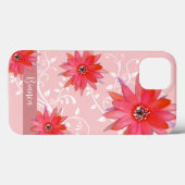 Coques Case-Mate iPhone Fleurs rouges Whimsical Feuilles Tourbillonnant Aj (Verso (horizontal))