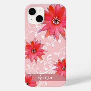 Coque Pour iPhone 14 Fleurs rouges Whimsical Feuilles Tourbillonnant Aj