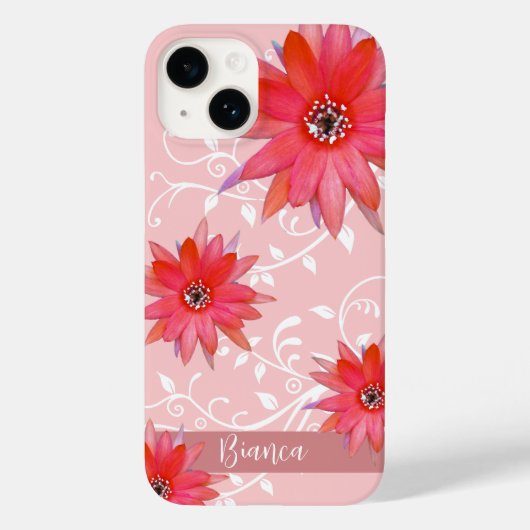 Coques Case-Mate iPhone Fleurs rouges Whimsical Feuilles Tourbillonnant Aj (Verso)