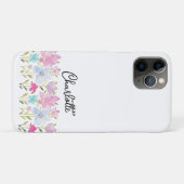 Coques Case-Mate iPhone Fleurs sauvages aquarelle mignonnes avec monogramm (Dos (Horizontal))
