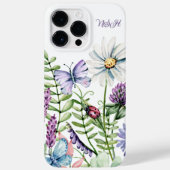 Coques Case-Mate iPhone Fleurs sauvages avec monogramme de papillon (Verso)