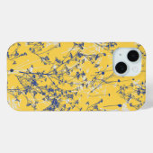 Coques Case-Mate iPhone Fleurs sauvages bleus Abstraits modernes sur Jaune (Verso (horizontal))