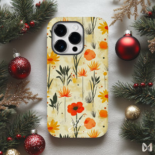 Coque Pour iPhone 14 Pro Fleurs sauvages de bien-être aux tons audacieux et