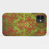 Coques Case-Mate iPhone Fleurs sauvages de damassé, Electra en Chartreuse (Dos (Horizontal))