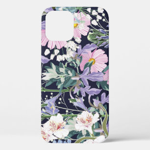 Case-Mate iPhone Case Fleurs sauvages de printemps : Bleu foncé Vintage.