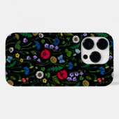 Coques Case-Mate iPhone Fleurs sauvages en noir (Verso (horizontal))