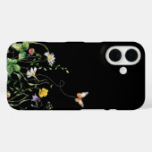 Coques Case-Mate iPhone Fleurs sauvages et papillon en noir (Verso (horizontal))