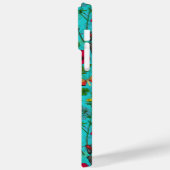 Coques Case-Mate iPhone Fleurs sauvages et papillons de nuit sur turquoise (Verso / Gauche)