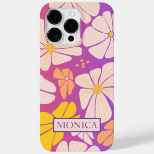 COQUE POUR POUR iPhone 14 PRO MAX FLEURS SAUVAGES FLORAUX PURPLE GRADIENT PERSONNALI