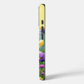 Coques Case-Mate iPhone Fleurs sauvages jaunes et violets Monogrammes (Verso / Gauche)
