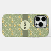 Coques Case-Mate iPhone Fleurs sauvages jaunes sur vert (Verso (horizontal))