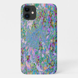 Case-Mate iPhone Case Fleurs sauvages rétro violettes, vertes et bleues