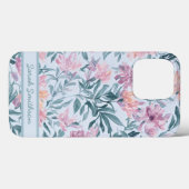Coques Case-Mate iPhone Fleurs sauvages roses Baby Blue Pastel Fleurs Moti (Verso (horizontal))