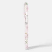 Coques Case-Mate iPhone Fleurs sauvages roses rayées monogrammées (Verso / Gauche)