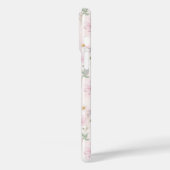 Coques Case-Mate iPhone Fleurs Sauvages Roses Rayées Monogrammées (Verso / Gauche)