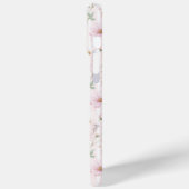 Coques Case-Mate iPhone Fleurs Sauvages Roses Rayées Monogrammées (Verso / Gauche)