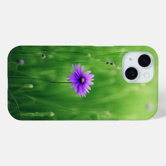 Coques Case-Mate iPhone Fleurs sauvages Violets En Terrain Vert (Verso (horizontal))