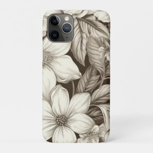 Case-Mate iPhone Case Fleurs sépia de style antique avec fin travail de