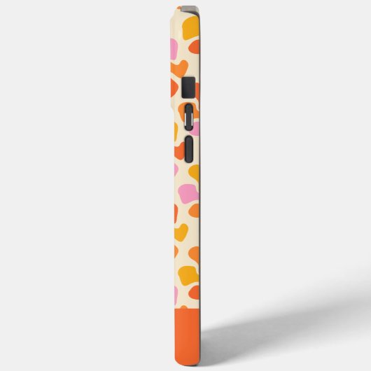 Coques Case-Mate iPhone Fleurs Super Retro Orange Personnalisées (Verso / Gauche)