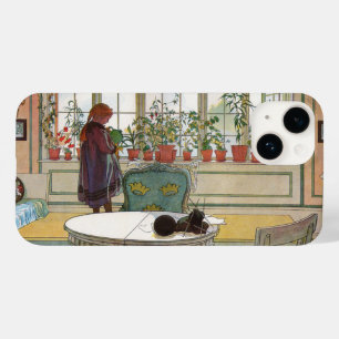 Coque Pour iPhone 14 Fleurs sur le rebord de fenêtre d'une maison Carl