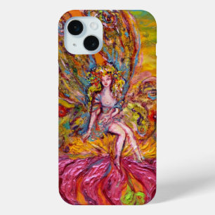 Coque iPhone 15 Mini FLEURS SUR L'Imaginaire ROSE IRIS