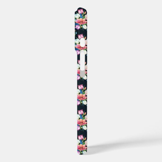 Coques Case-Mate iPhone Fleurs Sur Noir (Verso / Gauche)