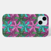 Coques Case-Mate iPhone Fleurs Tessellées De Verre Tiré (Verso (horizontal))