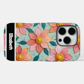 Coques Case-Mate iPhone Fleurs texturées personnalisables Couverture télép (Verso (horizontal))