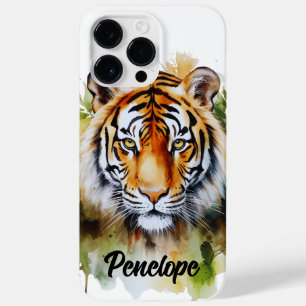 Coque Pour Pour iPhone 14 Pro Max Fleurs Tiger Pastel Safari Aquarelle Savannah