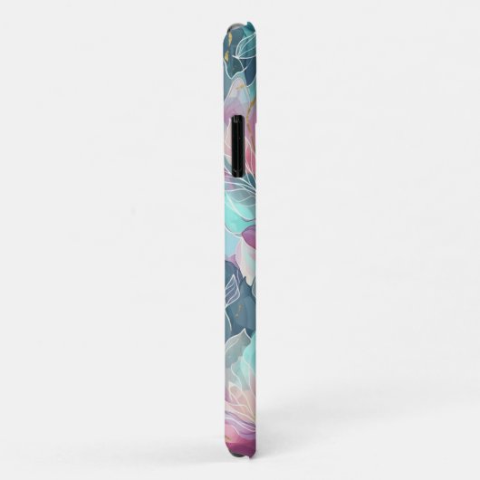 Coques Case-Mate iPhone Fleurs Tons de Bijoux (Dos/Droite)