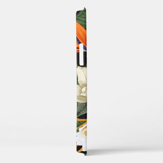 Coques Case-Mate iPhone Fleurs tropicales, arrière - plan foncé, sans cout (Verso / Droite)