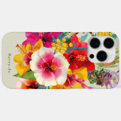 Coques Case-Mate iPhone Fleurs tropicales chaudes (Verso (horizontal))