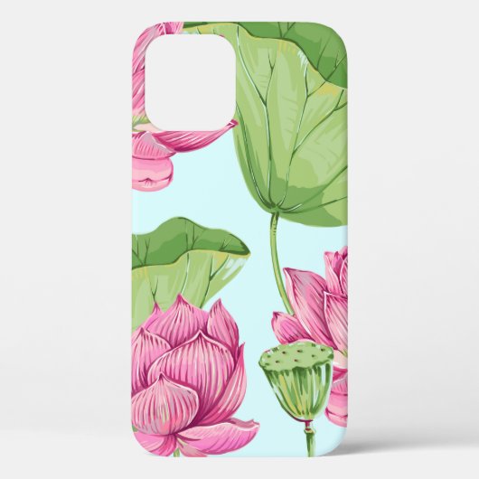 Coques Case-Mate iPhone Fleurs tropicales, feuilles, lotus roses, nénuphar (Verso)