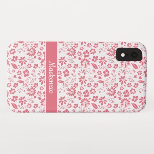 Coques Case-Mate iPhone Fleurs tropicales lumineuses rose vif modernes (Dos (Horizontal))