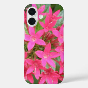 Coques iPhone 16 Fleurs tropicales rose vif