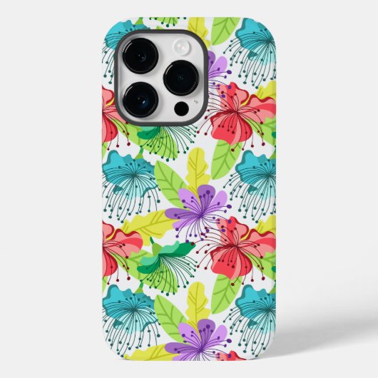 Coques Case-Mate iPhone Fleurs tropicales sans couture motif (Verso)