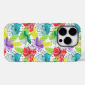 Coques Case-Mate iPhone Fleurs tropicales sans couture motif (Verso (horizontal))