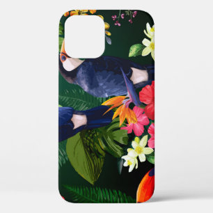 Case-Mate iPhone Case Fleurs tropicales, toucan : arrière - plan floral.