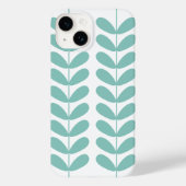Coques Case-Mate iPhone Fleurs Turquoise Rétro Mi-Siècle Moderne (Verso)