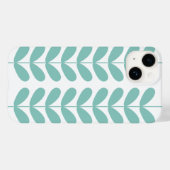 Coques Case-Mate iPhone Fleurs Turquoise Rétro Mi-Siècle Moderne (Verso (horizontal))