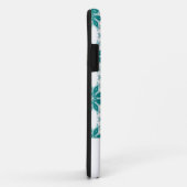 Coques Case-Mate iPhone fleurs turquoises nom personnalisé blanc (Dos/Droite)