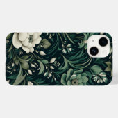Coques Case-Mate iPhone Fleurs Vert Émeraude Foncé (Verso (horizontal))